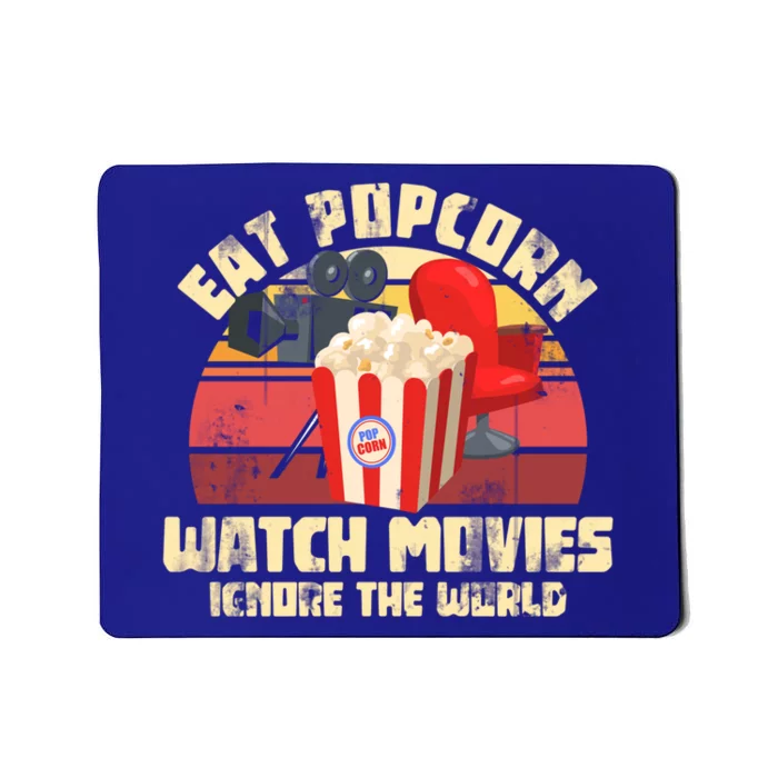 Retro Movie Night Gift Idea Film Food Lover Popcorn Cute Gift Mousepad