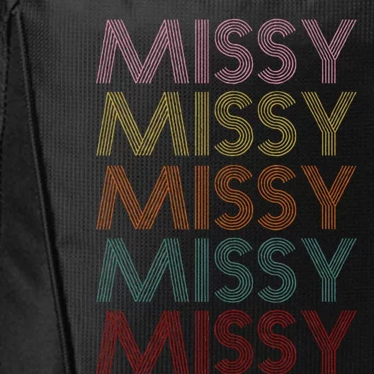 Retro Missy Name Pattern City Backpack