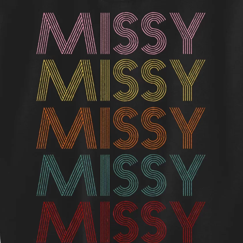 Retro Missy Name Pattern Kids Sweatshirt