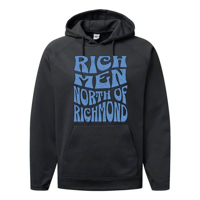 Rich Men North Of Richmond Flag Blue Collar Oliver Anthony Performance Fleece Hoodie