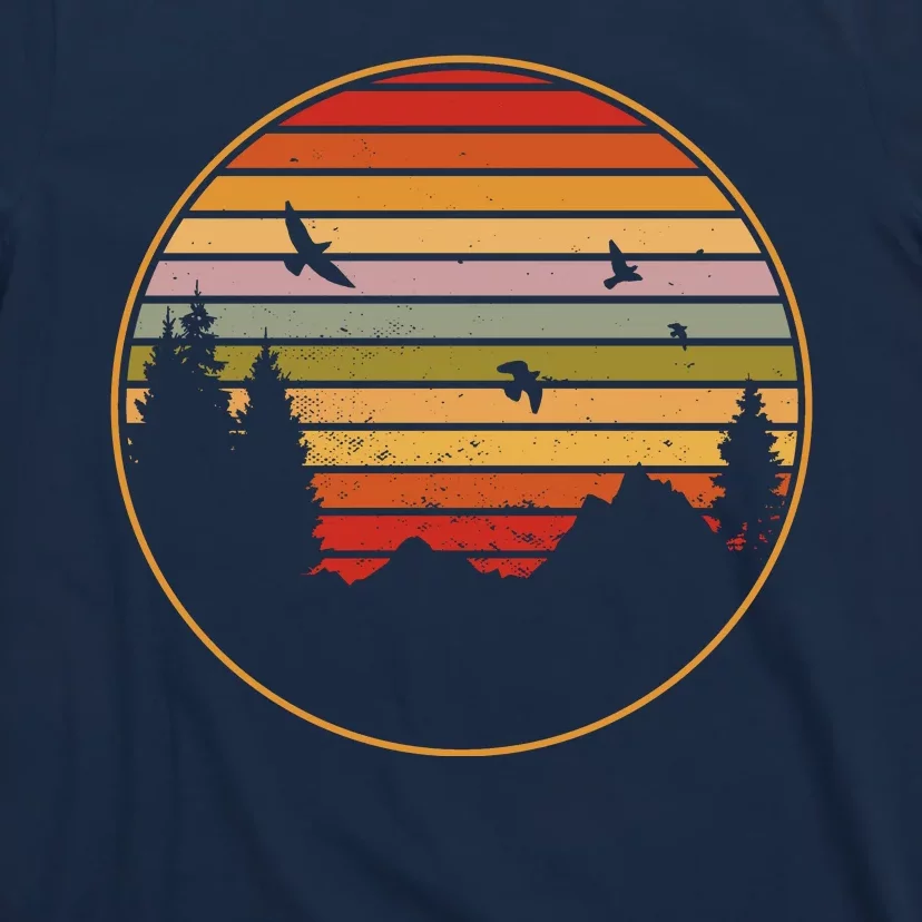 Retro Mountain Nature Sunset T-Shirt