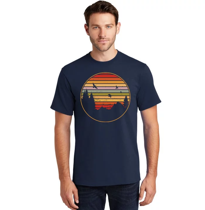 Retro Mountain Nature Sunset Tall T-Shirt