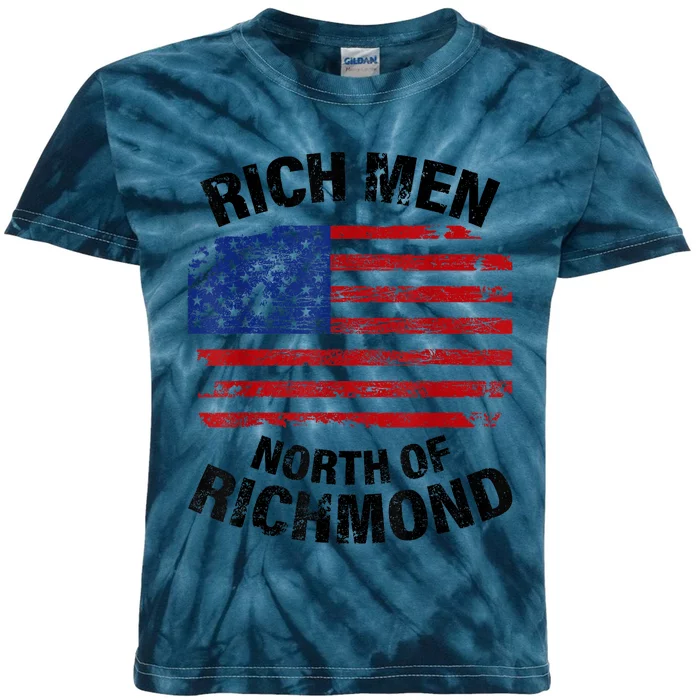 Rich Men North Of Richmond American Flag Kids Tie-Dye T-Shirt