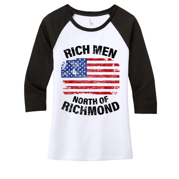 Rich Men North Of Richmond American Flag Women's Tri-Blend 3/4-Sleeve Raglan Shirt