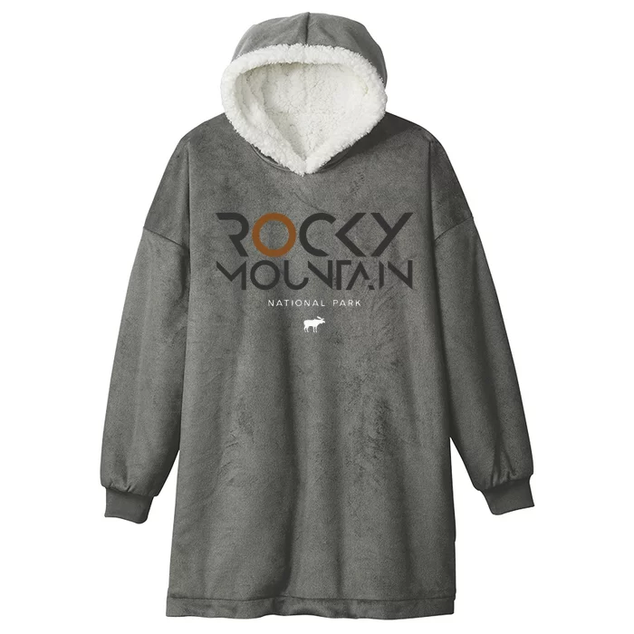 Rocky Mountain National Park Colorado Tonal Hooded Wearable Blanket