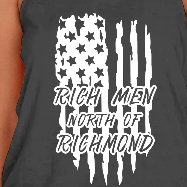 Rich Men North Of Richmond Goochland Country Music USA Flag Women's Knotted Racerback Tank