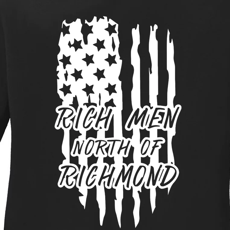 Rich Men North Of Richmond Goochland Country Music USA Flag Ladies Long Sleeve Shirt