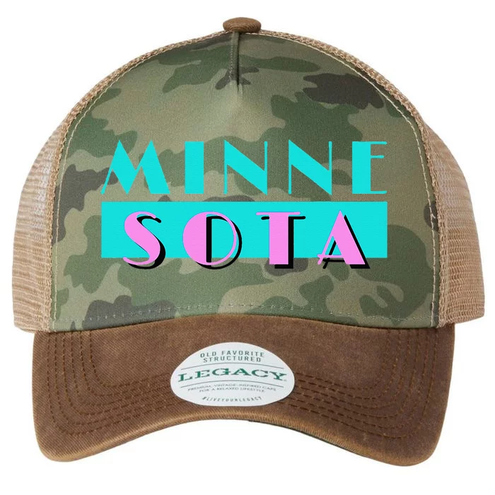 Retro Minnesota Neon Logo Minnesotan Mn State Pride Gift Legacy Tie Dye Trucker Hat