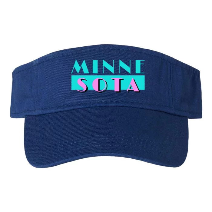 Retro Minnesota Neon Logo Minnesotan Mn State Pride Gift Valucap Bio-Washed Visor