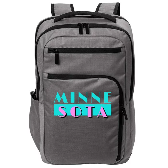 Retro Minnesota Neon Logo Minnesotan Mn State Pride Gift Impact Tech Backpack