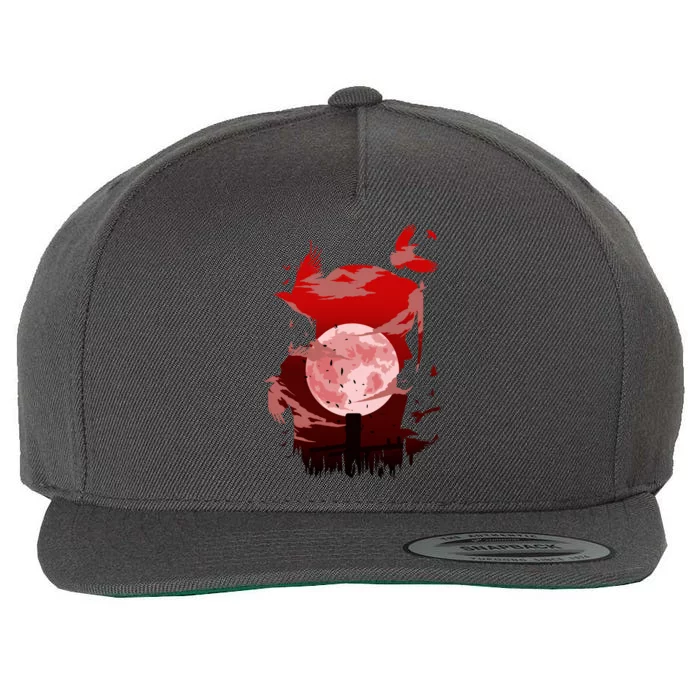 Red Moon Ninja Wool Snapback Cap