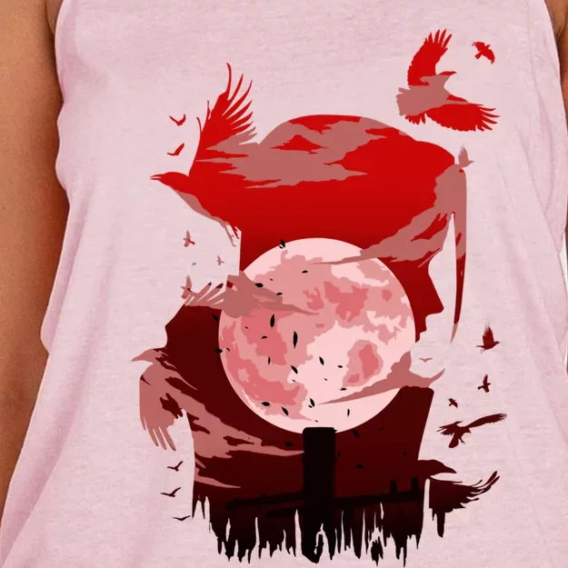 Red Moon Ninja Women's Knotted Racerback Tank