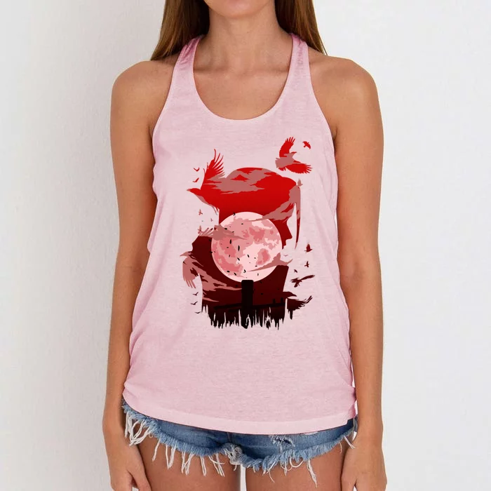 Red Moon Ninja Women's Knotted Racerback Tank