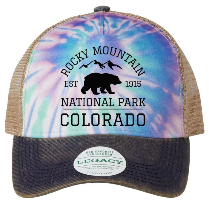 Rocky Mountain National Park Colorado Bear Hiking Travel Legacy Tie Dye Trucker Hat