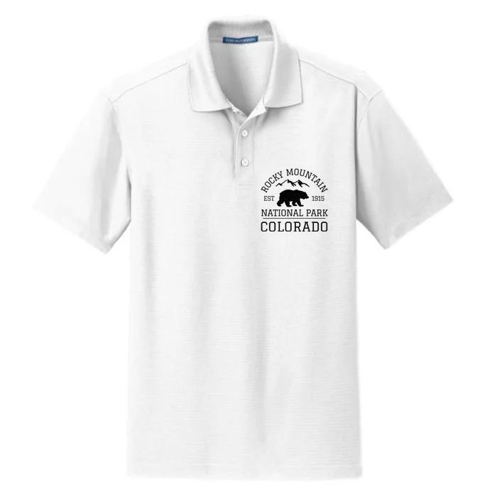 Rocky Mountain National Park Colorado Bear Hiking Travel Dry Zone Grid Performance Polo