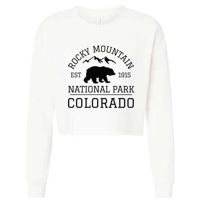 Rocky Mountain National Park Colorado Bear Hiking Travel Cropped Pullover Crew