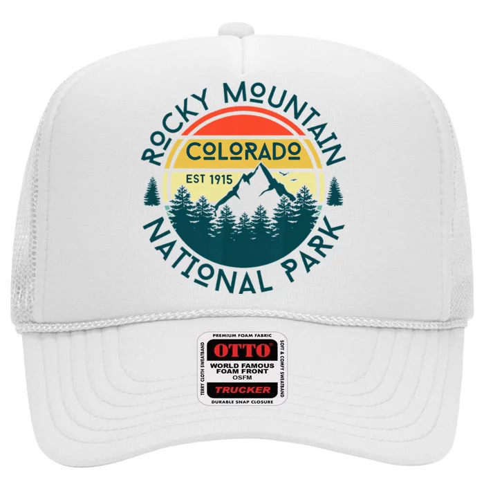 Rocky Mountain National Park Colorado Nature Hiking High Crown Mesh Trucker Hat