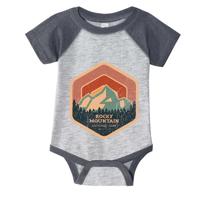 Rocky Mountain National Park Retro Sunset Vintage Infant Baby Jersey Bodysuit