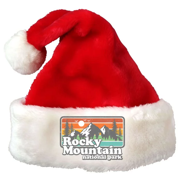 Rocky Mountain National Park Colorado Hiking Camping Gift Premium Christmas Santa Hat