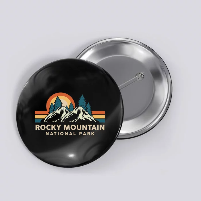 Rocky Mountain National Park Colorado Hiking Souvenir Retro Button