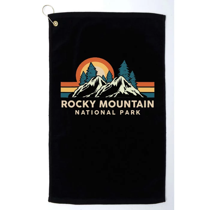 Rocky Mountain National Park Colorado Hiking Souvenir Retro Platinum Collection Golf Towel