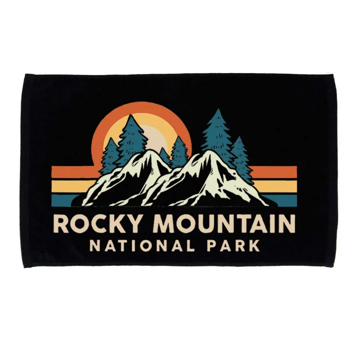 Rocky Mountain National Park Colorado Hiking Souvenir Retro Microfiber Hand Towel