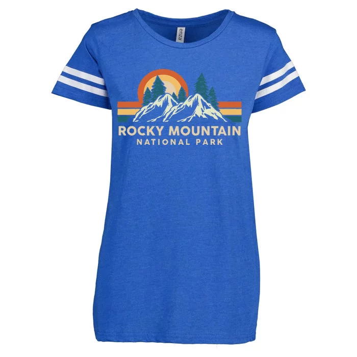 Rocky Mountain National Park Colorado Hiking Souvenir Retro Enza Ladies Jersey Football T-Shirt