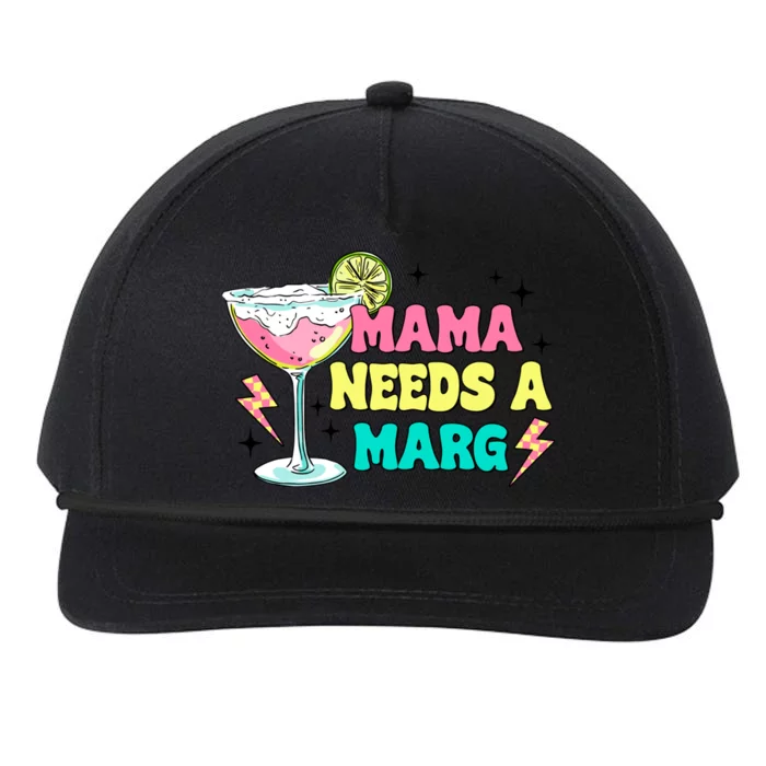 Retro Mama Needs A Marg Margarita Snapback Five-Panel Rope Hat