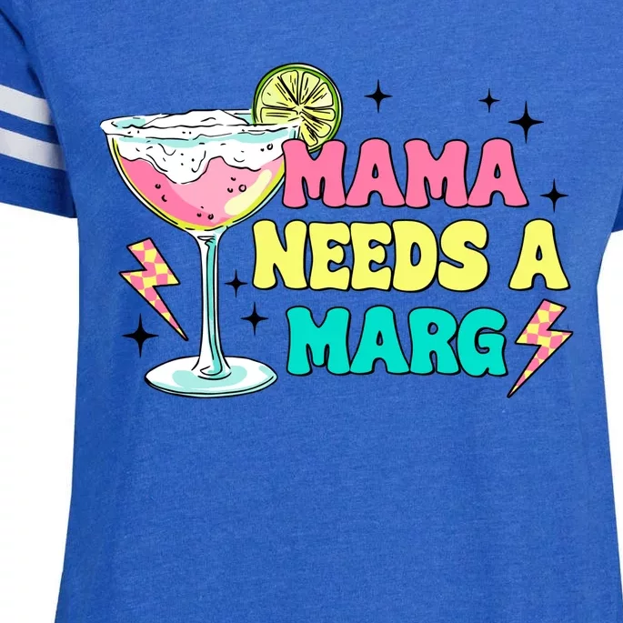 Retro Mama Needs A Marg Margarita Enza Ladies Jersey Football T-Shirt