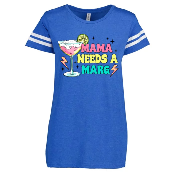 Retro Mama Needs A Marg Margarita Enza Ladies Jersey Football T-Shirt