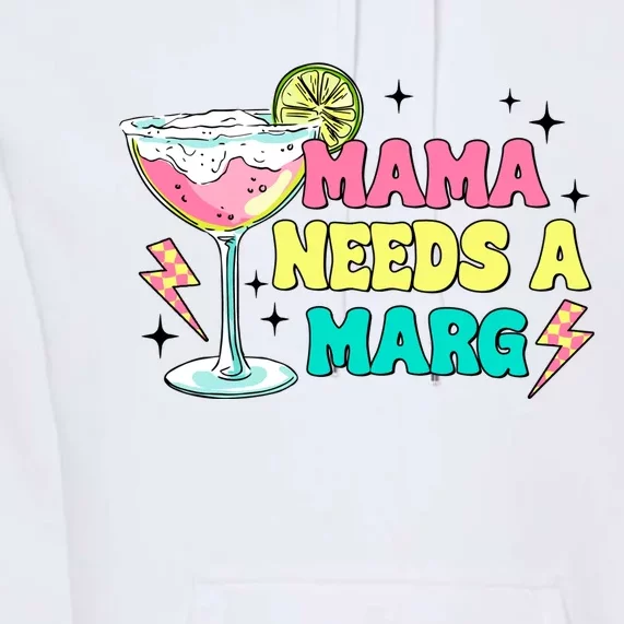 Retro Mama Needs A Marg Margarita Premium Hoodie