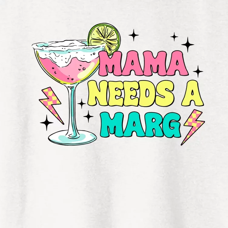 Retro Mama Needs A Marg Margarita Women's Crop Top Tee