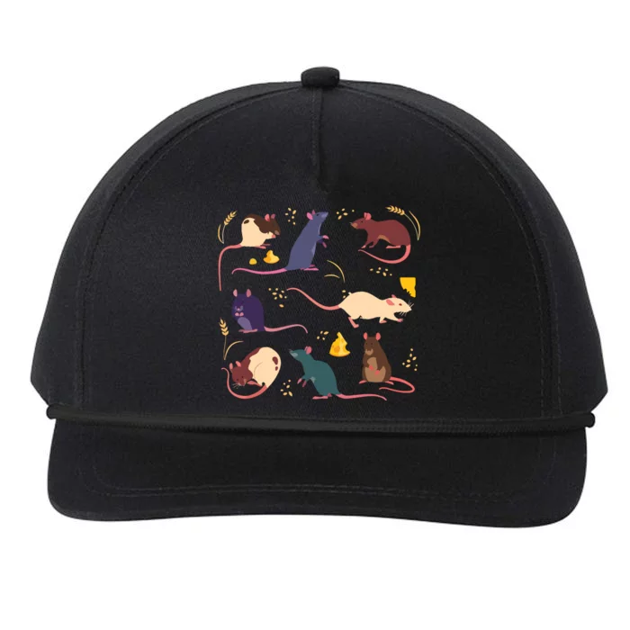 Rat Mouses Of The World Cute Mice Wheat Rodent Field Animals Snapback Five-Panel Rope Hat