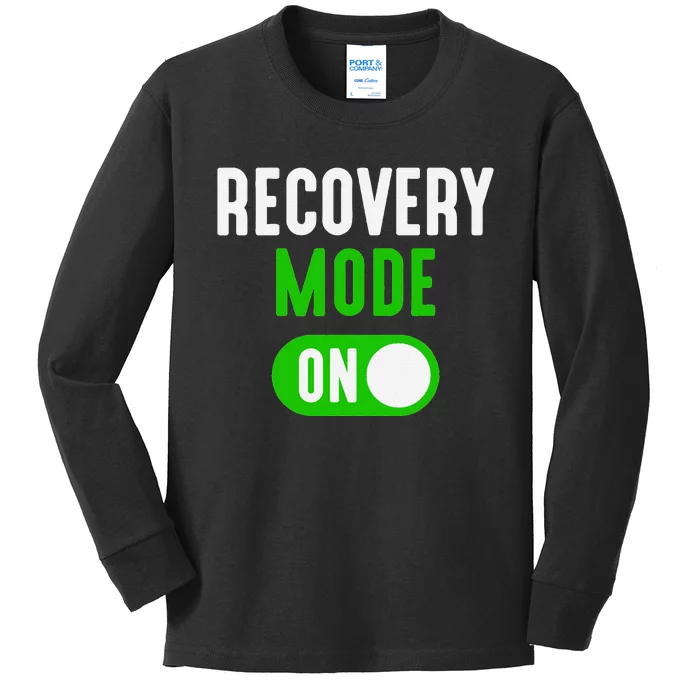 Recovery Mode On Get Well Funny Injury Gift Kids Long Sleeve Shirt