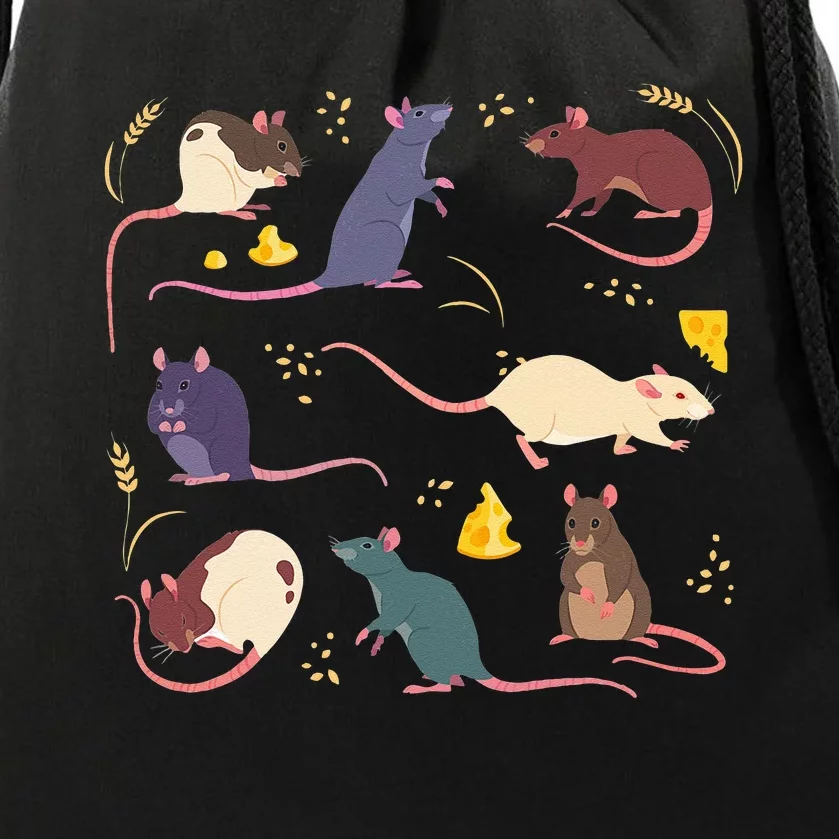 Rat Mouses Of The World Cute Mice Wheat Rodent Field Animals Drawstring Bag