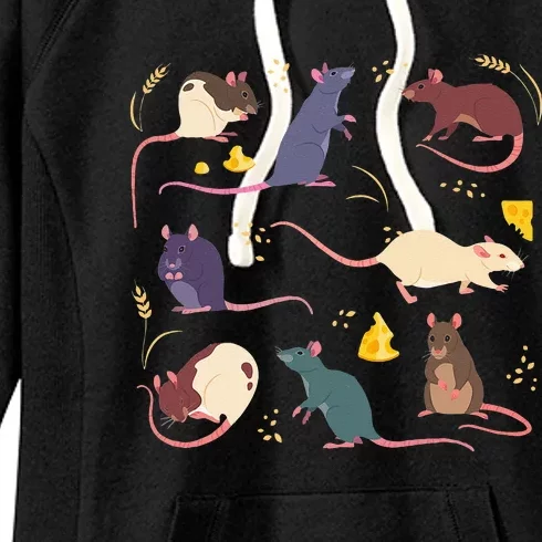 Rat Mouses Of The World Cute Mice Wheat Rodent Field Animals Women's Fleece Hoodie