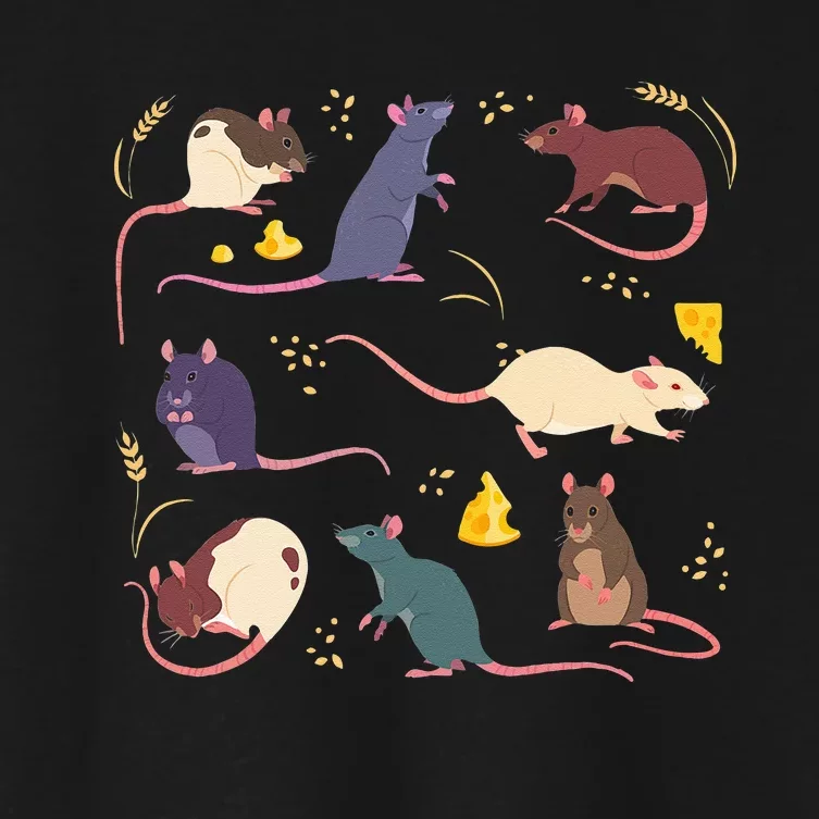 Rat Mouses Of The World Cute Mice Wheat Rodent Field Animals Women's Crop Top Tee