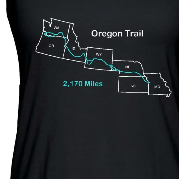 Route Map Of The Oregon National Historic Trail Ladies Essential Flowy Tank