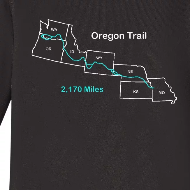 Route Map Of The Oregon National Historic Trail Baby Long Sleeve Bodysuit