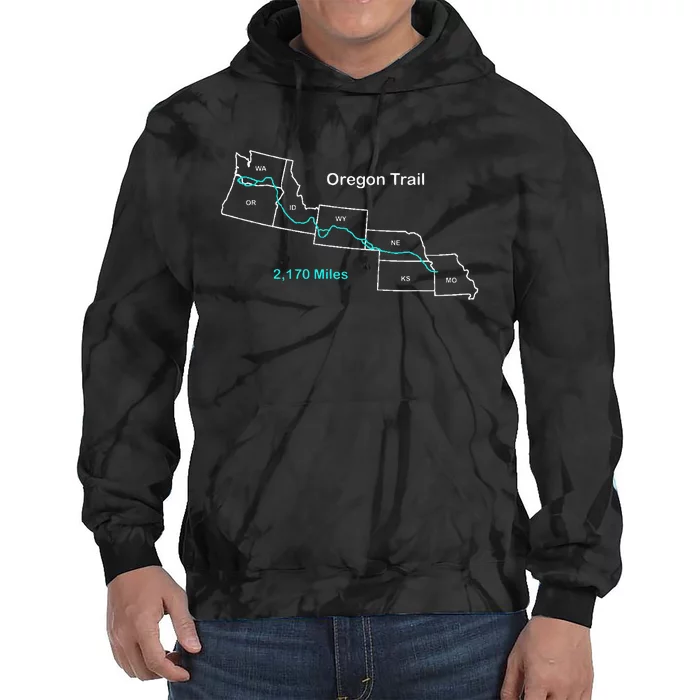 Route Map Of The Oregon National Historic Trail Tie Dye Hoodie