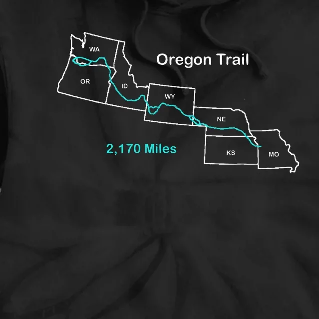 Route Map Of The Oregon National Historic Trail Tie Dye Hoodie