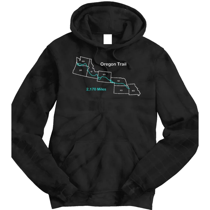 Route Map Of The Oregon National Historic Trail Tie Dye Hoodie