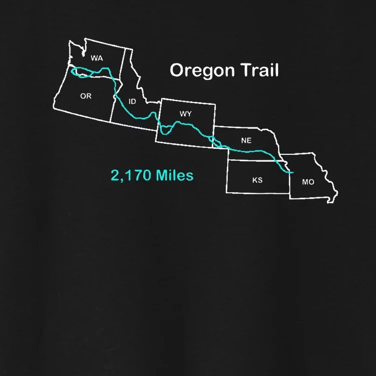 Route Map Of The Oregon National Historic Trail Women's Crop Top Tee