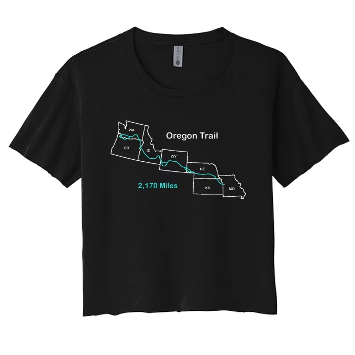 Route Map Of The Oregon National Historic Trail Women's Crop Top Tee