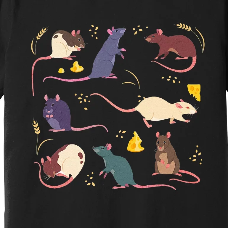 Rat Mouses Of The World Cute Mice Wheat Rodent Field Animals Premium T-Shirt