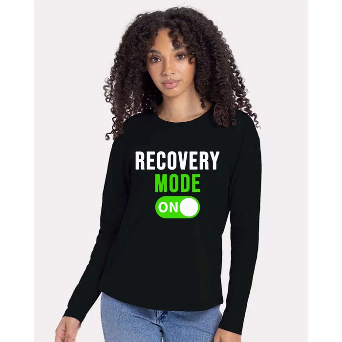 Recovery Mode On Get Well Gift Funny Injury Womens Cotton Relaxed Long Sleeve T-Shirt