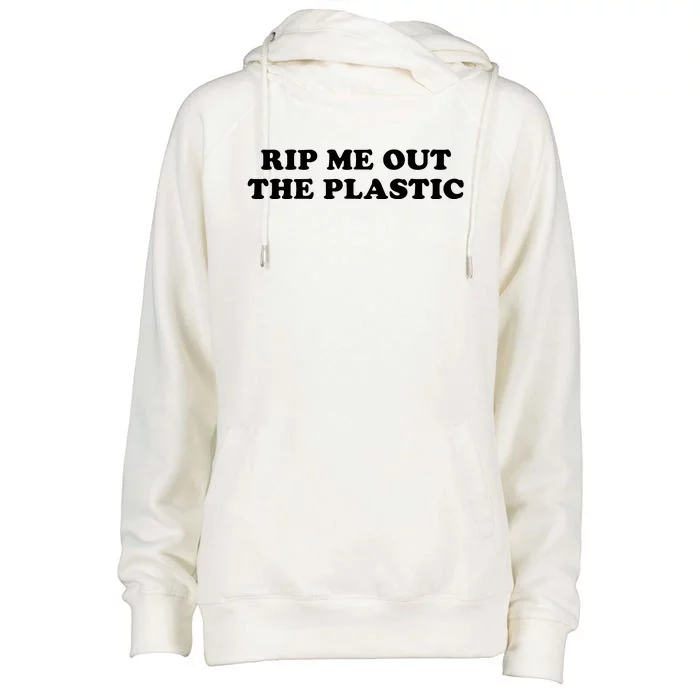 Rip Me Out The Plastic Womens Funnel Neck Pullover Hood