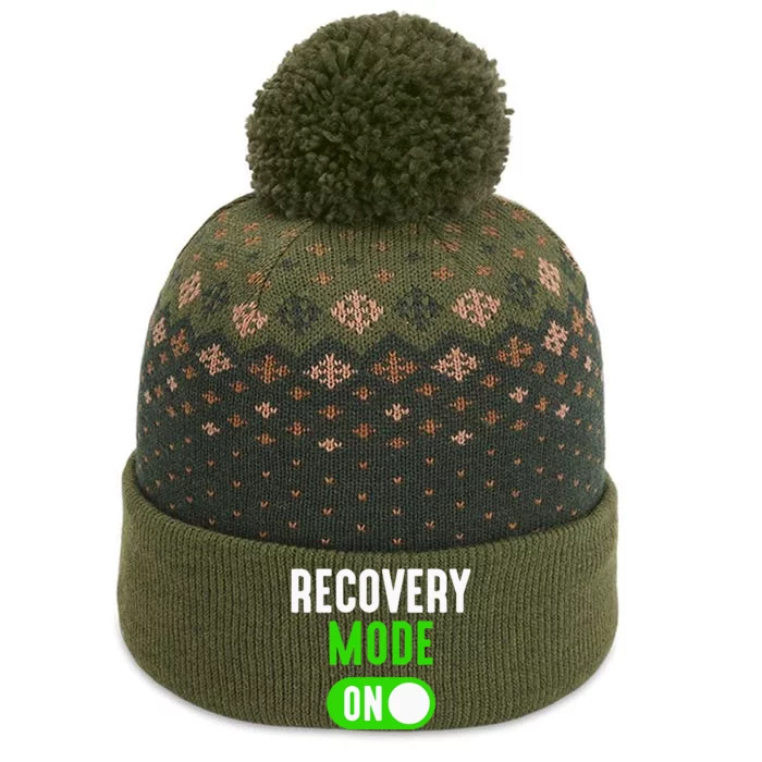 Recovery Mode On Get Well Funny Injury Gift The Baniff Cuffed Pom Beanie