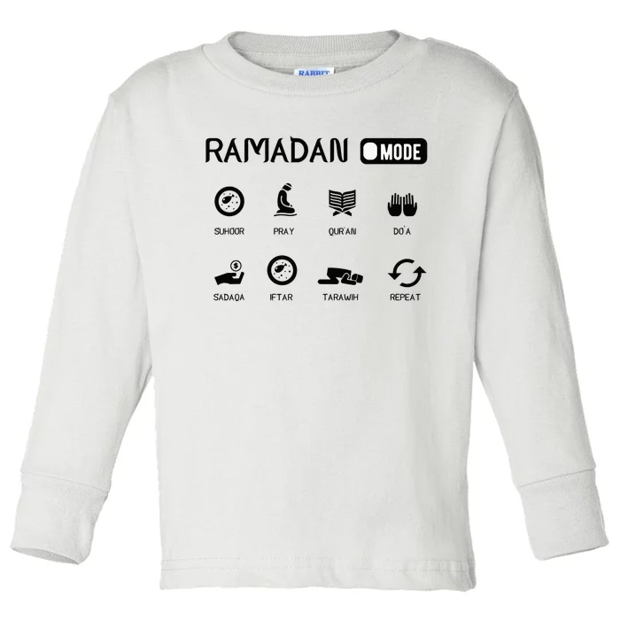 Ramadan Mode On Eid Mubarak Ramadan Kareem Family Matching Toddler Long Sleeve Shirt