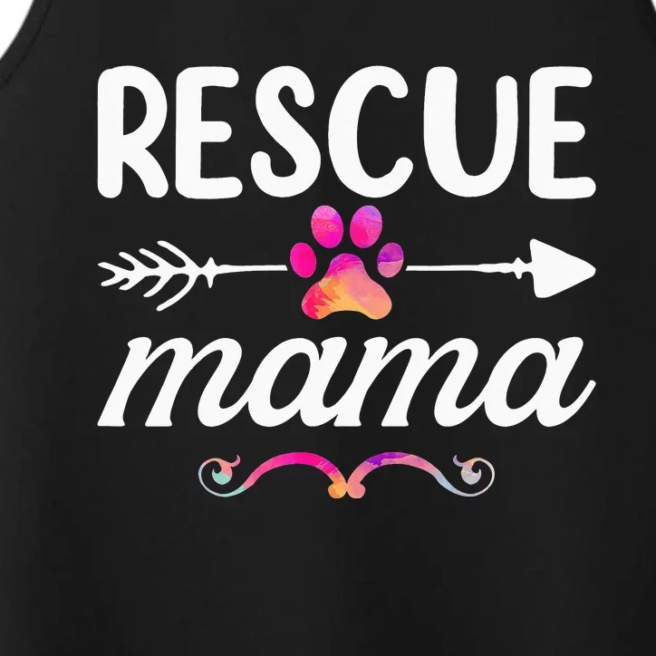 Rescue Mama Pet Lovers Mothers Day Dog Mom Performance Tank